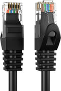 Cat5E 100FT Network Ethernet Patch Cable, 350Mhz Internet Wire, Compatible with PC, Laptop, Modem, Router, Tvs, Printer Cord, Consoles for Home and Office, Black