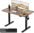 Electric Standing Desk, 48 X 24 Inches Height Adjustable Stand up Desk, Sit Stand Home Office Desk, Computer Desk, Rustic Brown